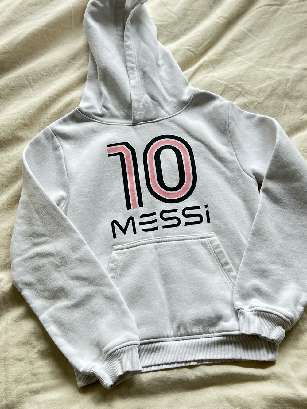 MESSI Collection White Hoodie with Black Trim - Size S/P CHILD 8